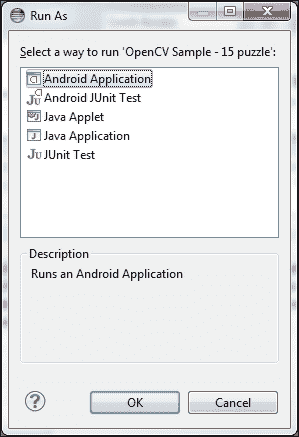 Building the OpenCV samples with Eclipse