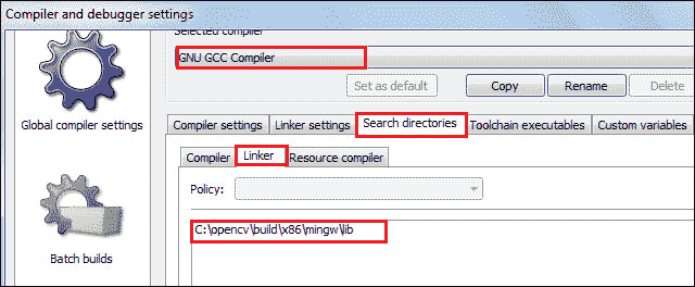Step 3 – configuring OpenCV with Code::Blocks