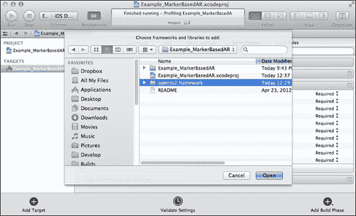 Adding OpenCV framework