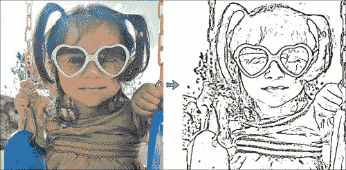 Generating a black-and-white sketch