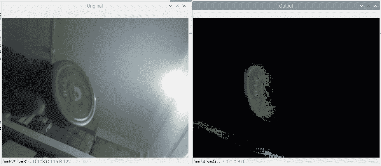 Figure 6.2 – Tracking an object by color in real time 